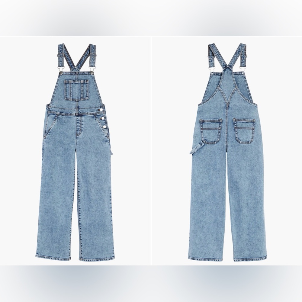Treasure & Bond Kids' Cotton Stretch Denim Overalls